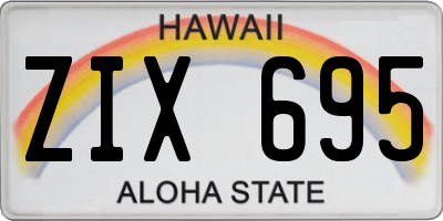 HI license plate ZIX695