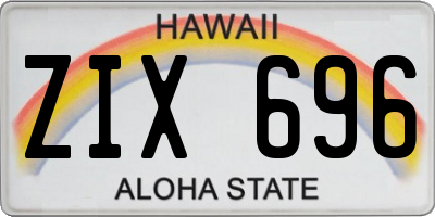HI license plate ZIX696