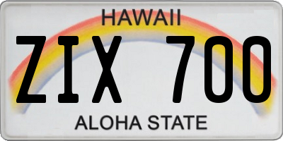 HI license plate ZIX700
