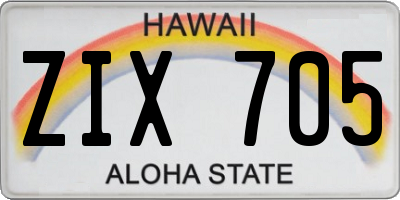 HI license plate ZIX705