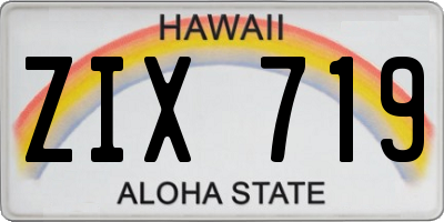 HI license plate ZIX719