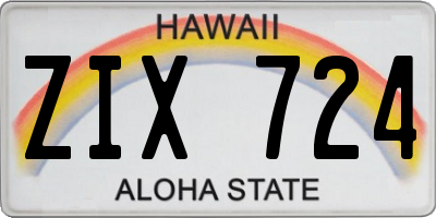 HI license plate ZIX724