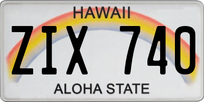 HI license plate ZIX740