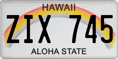HI license plate ZIX745