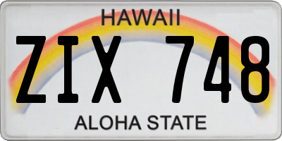 HI license plate ZIX748