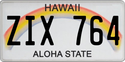 HI license plate ZIX764