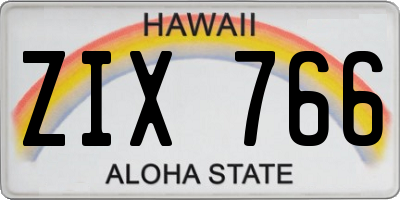 HI license plate ZIX766