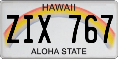 HI license plate ZIX767