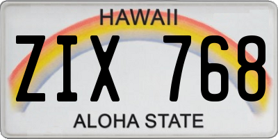 HI license plate ZIX768