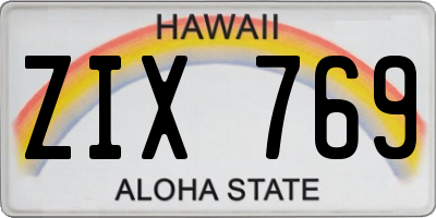 HI license plate ZIX769