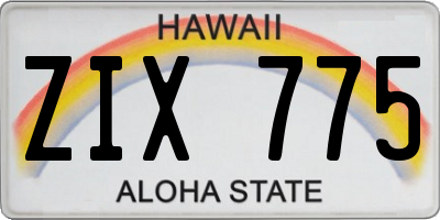 HI license plate ZIX775