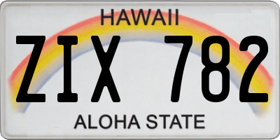 HI license plate ZIX782
