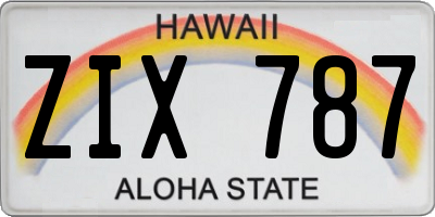 HI license plate ZIX787