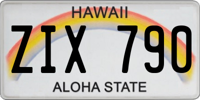 HI license plate ZIX790
