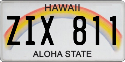 HI license plate ZIX811