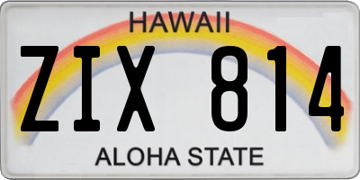 HI license plate ZIX814