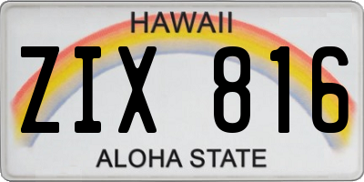 HI license plate ZIX816