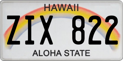 HI license plate ZIX822