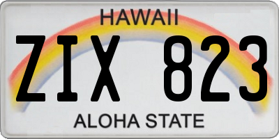 HI license plate ZIX823