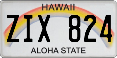 HI license plate ZIX824