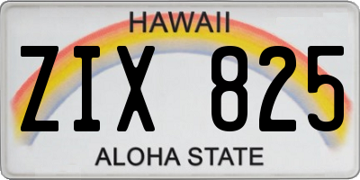 HI license plate ZIX825
