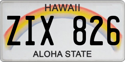 HI license plate ZIX826