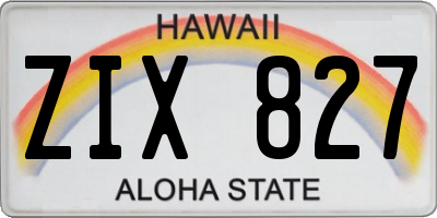 HI license plate ZIX827