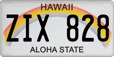 HI license plate ZIX828
