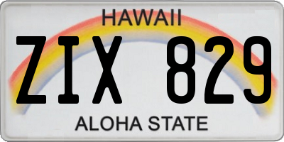 HI license plate ZIX829