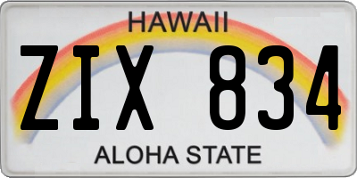 HI license plate ZIX834