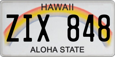 HI license plate ZIX848