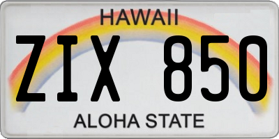 HI license plate ZIX850