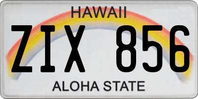 HI license plate ZIX856
