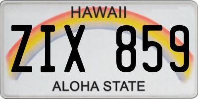 HI license plate ZIX859