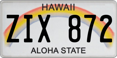 HI license plate ZIX872