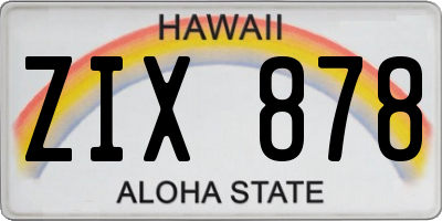 HI license plate ZIX878
