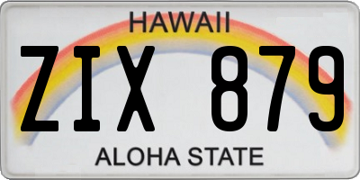 HI license plate ZIX879