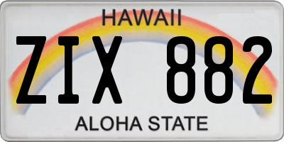 HI license plate ZIX882