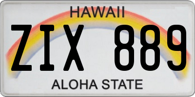 HI license plate ZIX889