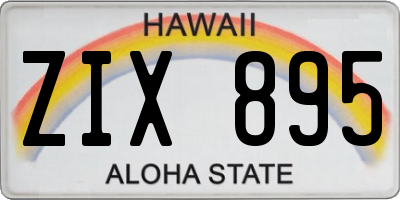 HI license plate ZIX895