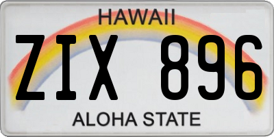HI license plate ZIX896