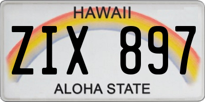HI license plate ZIX897