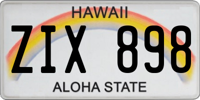 HI license plate ZIX898