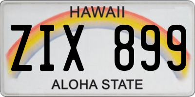 HI license plate ZIX899