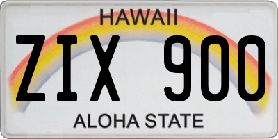 HI license plate ZIX900