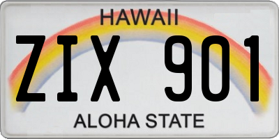 HI license plate ZIX901