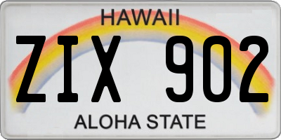 HI license plate ZIX902