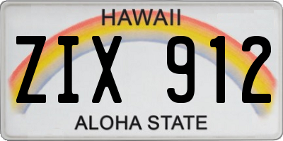 HI license plate ZIX912