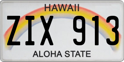 HI license plate ZIX913