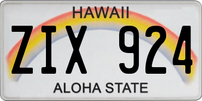 HI license plate ZIX924